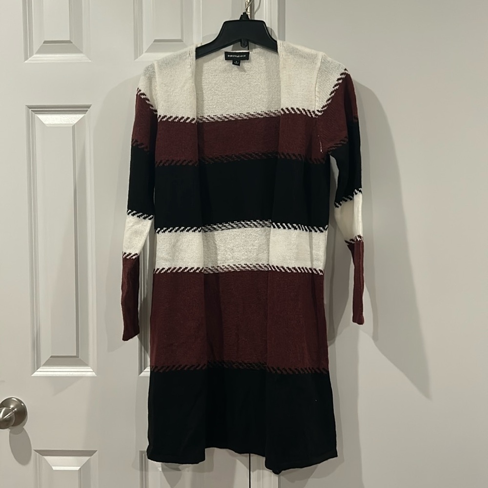 Fortune + Ivy Colorblock Sweater Cardigan